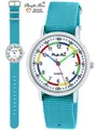 Armbanduhr Kinder Lernuhr Jungen Mädchen Kinderuhr Wechselarmband hellblau Quarz