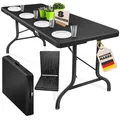 KESSER Buffettisch Tisch klappbar Kunststoff 183x76 cm Rattan Optik Campingtisch Partytisch Klapptisch Gartentisch für Garten Terrasse und Balkon zusammenklappbar 6 Personen ink. Tragegriff