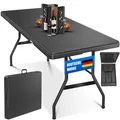 KESSER® Klapptisch Buffettisch Rattan Gartentisch 180cm Campingtisch klappbar