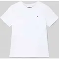 Tommy Hilfiger Teens Regular Fit T-Shirt aus reiner Baumwolle in Weiss, Größe 8