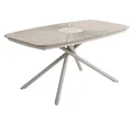 Dehner Gartentisch Barcelona, bis zu 6 Sitzplätze, 160 x 76 x 90 cm, Metall/Kunststoff, Hellbraun/Natur