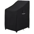 Dokon Gartenstühle Abdeckung Wasserdicht Schwerlast 600D Oxford Gewebe Stapelstühle Abdeckhaube Winterfest Winddicht UV Beständiges Schutzhülle für Gartenstuhl Stapelstuhl Hülle (65x75x80/120cm)