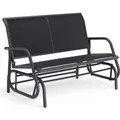Tectake Schaukelbank Greta 2 Sitzer Atmungsaktives Kunststoffgewebe  121 x 72 x 86 50 cm Schwarz