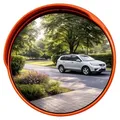 Verkehrsspiegel Ø58 cm Konvex Einfahrt Sicherheitsspiegel Außen - Orange