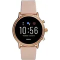 Fossil Julianna HR 44 mm roségold mit Strasssteinen am Lederarmband rosé [Wi-Fi, 5. Generation]