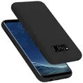 Cadorabo Hülle kompatibel mit Samsung Galaxy S8 Hülle Silikon Handyhülle für Galaxy S8 Case aus flüssigem Silikon- Kratzfeste und stoßfeste dünne TPU Schutzhülle - Liquid SCHWARZ
