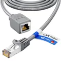 HB-DIGITAL 7,5m LAN Kabel Rohkabel CAT 7 Verlängerung für Ethernet Netzwerkkabel RJ45 Stecker auf RJ45 Buchse 10 Gbit/s S/FTP Kupfer PIMF - Grau