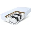 FDM Matratze 80x200 cm Härtegrad H3 H5 Höhe 21 cm Taschenfederkernmatratze Kokosfaser-Einlage Polyurethan-Schaum 7 Komfortzonen mit Hypoallergenem Waschbarem Premium-Bezug Oeko-Tex Home Double