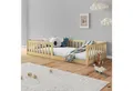 IDIMEX Hausbett GUSTAVO, Kinderbett mit Lattenrost und Rausfallschutz Kiefer Massivholz Natur