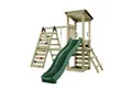 OutdoorToys Spielturm Sevilla, aus Holz in Grün mit Kinderschaukel & Rutsche, Kletterwand