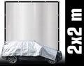 AMANKA Sonnensegel 2 x 2 m Alu Schattennetz für Auto & Garten - Alunetz mit Hitzeschutz, Aluminium Sonnenschutz Plane - Schattenspender für Hund & Camping