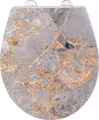 WENKO WC-Sitz Grey Marble, mit Relief, aus antibakteriellem Duroplast