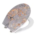WENKO WC-Sitz mit Absenkautomatik Grey Marble mehrfarbig, 1 St.