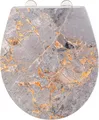 WENKO WC-Sitz Model Grey Marble , Toilettensitz aus antibakteriellem Duroplast