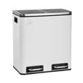 SVITA TM2X15 Treteimer 30 Liter 2x15L weiß Abfalleimer Mülleimer Mülltrennung Stahl