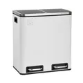 SVITA TM2X15 Treteimer 30 Liter Abfalleimer Inneneimer Mülleimer Design Mülltrennung Papierkorb Küchen-Ordnung Trennsystem Softclose-Deckel Pulverbeschichteter Stahl Weiß