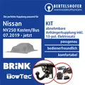 Für NISSAN NV250 Kasten/Bus Typ X61 07.2019-jetzt AHK abn +13pol sp. E-Satz TOP