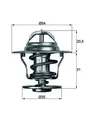 MAHLE TX 13 87D Thermostat, Kühlmittel für AUDI,FORD,OPEL,SEAT,SKODA,VAUXHALL,VO