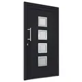 vidaXL Haustür mit Handgriff-Set 3 Schlüssel Montageset Nebeneingangstür Kellertür Außentür Eingangstür Wohnungstür Tür Anthrazit 98x190cm