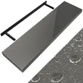DeubaXXL DE Wandregal Schweberegal 90cm Hochglanz Grau + Halterung 107754