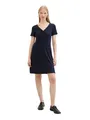 TOM TAILOR Minikleid mit Allover-Print und V-Ausschnitt, sky captain blue