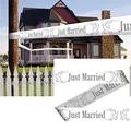 Amakando Hochzeitsdeko Sperrband Hochzeit Absperrband Just Married 15 m Partyband Trauung Flatterband Hochzeitsband Begrenzungsband Weiss Foliensperrband