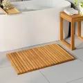 vidaXL Badematte Uni Braun 80 x 50 cm Holz