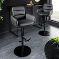 riess-ambiente Drehbarer Design Barhocker BIG GEORGE schwarz anthrazit  mit Armlehnen Barstuhl Tresenstuhl Tresenhocker