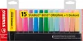STABILO BOSS ORIGINAL Textmarker Tischset 15 Stück Leucht- und Pastellfarben