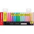 STABILO BOSS ORIGINAL Textmarker-Tischständer, 15 Stück