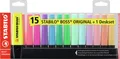 Textmarker - STABILO BOSS ORIGINAL - 15er Tischset - 9 Leuchtfarben, 6...