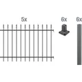 Alberts Zierzaun - Komplettset Chaussee, Höhe 100 cm, Länge 10 m, anthrazit, zum Aufschrauben - Dunkelgrau