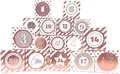 DIY Adventskalender Vorfreude zum Befüllen,Faltschachteln 12x rosegold Streifen,12x rosegold Sterne 7x7x7cm (gefaltet), XL Ziffern rosegold/Aufkleber,Würfelbox,Faltverpackung,Schachteln