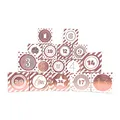 Frau WUNDERVoll® DIY Adventskalender Vorfreude zum Befüllen,Faltschachteln 12x rosegold Sterne,12x rosegold Streifen 7x7x7cm(gefaltet),XL Ziffern rosegold/Weihnachten,Aufkleber,Würfelbox,Schachteln
