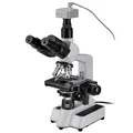 Bresser Durchlicht Mikroskop Researcher Trino Vergrößerung für gehobene Ansprüche, LED Beleuchtung und drehbarer trinokularer Auszug, Blanc, 40x-1000x