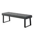 B&D home Sitzbank Dolce | gepolsterte Esszimmerbank 140 cm Polsterbank für Esszimmer, Garderobe, Küche | Industrial modern Design | Kunstleder Grau