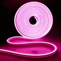 12V Neon Led Streifen Rosa, 5M LED Strip Dimmbar, IP65 Wasserdicht Lichtband, Schneidbar Schlauch Leiste für KüChe, Treppen, Schränke Valentinstag TV Backlight Beleuchtung Outdoor Valentinstag Deko