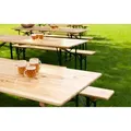 Gardenson Garten-Bartisch Veba, Grün, Fichte, Holz, Metall, Fichte, Kiefer, rechteckig, 220x78x70 cm, FSC Mix, Europäischer Sicherheitsstandard, Gartenmöbel, Gartentische, Gartentische
