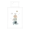 Baby-Renforce-Wendebettwäsche Bettwäsche 2-teilig Grau Weiß Baumwolle 100x135 cm