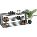 DanDiBo Schuhregal Metall Schwarz 3 Ebenen 96552 Schuhablage Schuhständer Modern Stabil Massiv Schuhschrank Ablage - Schwarz