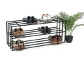 DanDiBo Schuhregal Metall Schwarz 3 Ebenen 96552 Schuhablage Schuhständer Modern Stabil Massiv Schuhschrank Ablage