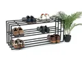 Schuhregal Metall Schwarz 3 Ebenen 96552 Schuhablage Schuhständer Modern Stabil