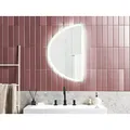 LED-WANDSPIEGEL halbrund 80 cm Silber Bezons