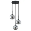 Lindby Esstisch Pendelleuchte Glas rauchgrau, 3 Schirme Ø 20 cm Hängeleuchte Rauchglas Esszimmer 3x E27 ohne Leuchtmittel Hängelampe Wohnzimmer Esszimmerlampe