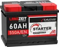 LANGZEIT Autobatterie 60AH 12V 550AEN Starterbatterie +30% mehr Leistung ersetzt Batterie 55AH 53AH 54AH 56AH 61AH 62AH