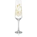 Crystalex Sektglas Sektglas Sektgläser Wild Flowers Schmetterling, Kristallglas, Pantografie in Gold, 6er Set weiß
