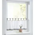 Kutti Scheibengardine Cottage Panneau (1 St), Schlaufen, halbtransparent, Kurzgardine Karo, Baumwolle, Schlaufen grau 120 cm x 50 cm