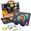MIEREDU Lernspielzeug Magnet Pad/Tafel Lernspiel, Astronomie, Dinosaurier, Körper, Feinmotorik & kognitive Entwicklung blau