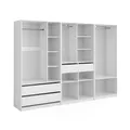 Vicco Kleiderschrank Elmo, Weiß, 280 x 200 cm 3er Set, für Flexible Aufbewahrung verschiedenster Kleidungsstücke