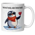 Momentals® Tasse Abschied | Pinguin & Herz | Manchmal frostig - aber immer herzl